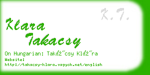 klara takacsy business card